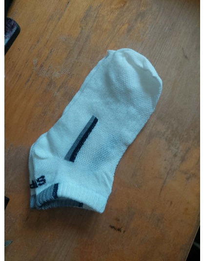Sport -Under Ankle Socks White with black/grey strip
