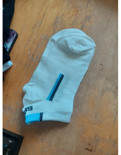Sport - Under Ankle Socks White with blue/black strip