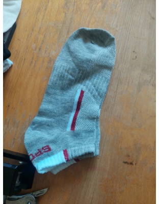 Sport - Under Ankle Socks Grey with burgandy/white strip
