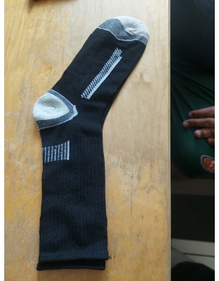 Work - Above Ankle Socks Black with grey strip